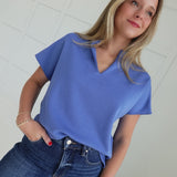 Bittersweet V-neck Blouse - Blue