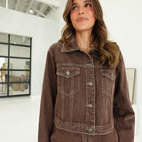 Ellison Cropped Jacket - Choco Brown