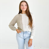 Stella Colorblock Sweater - Oatmeal Cream