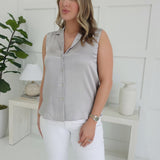 Laken Sleeveless Blouse - Dove