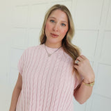 Late Escape Sweater Top - Blush