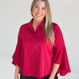 Monica Blouse - Burgundy