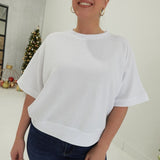 Double Down Banded Top - White