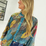 Anjou Floral Blouse - Teal