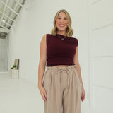 No Spoilers Knit Top - Burgundy