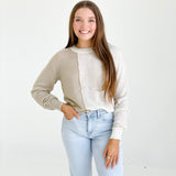 Stella Colorblock Sweater - Oatmeal Cream