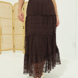 Plains Midi Skirt - Chocolate