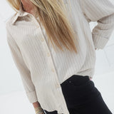 Principal Button Down Blouse - Khaki