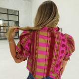 Beaufort Printed Top - Plum