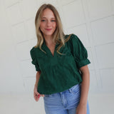 Adaline Embroidered Blouse - Green