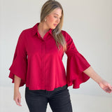 Monica Blouse - Burgundy