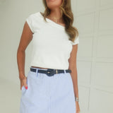 Piper Seersucker Skort - Sky
