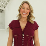 Mystic Panel Top - Burgundy