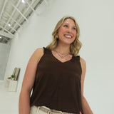 Hint of Ruffle Tank - Choco