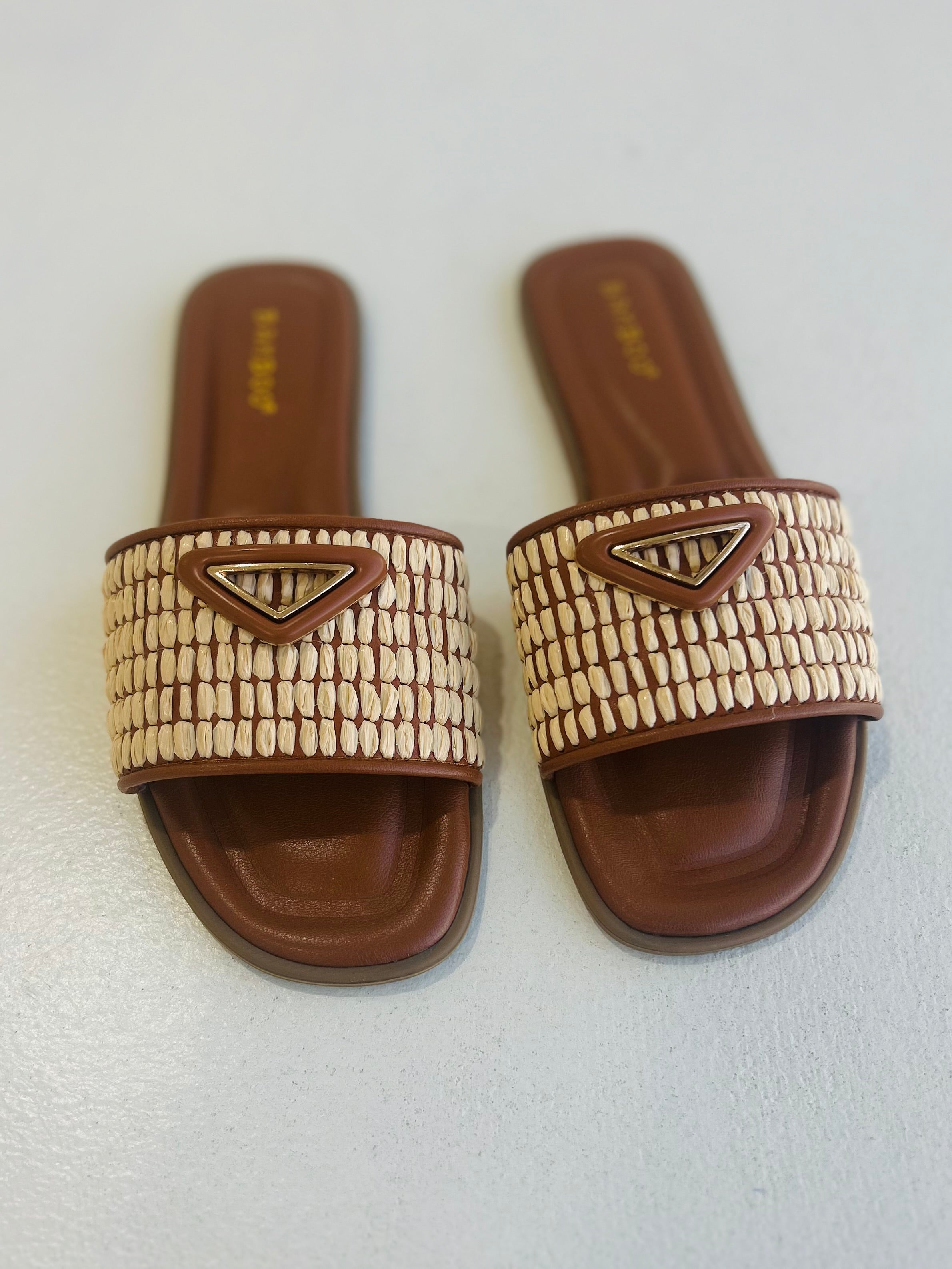 Kai Woven Slide - Chestnut
