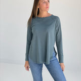 Baby Waffle Top - Ash Jade