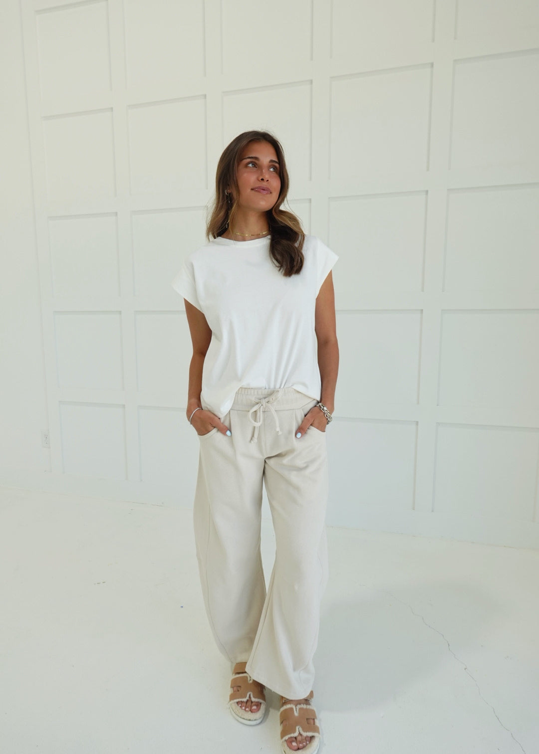 Davey Barrel Sweatpants - Beige