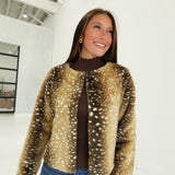 Fonder Fawn Print Jacket - Brown