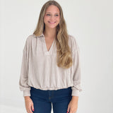 Slow Day Slouchy Top - Taupe