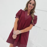 Fable Or Truth Mini Dress - Burgundy