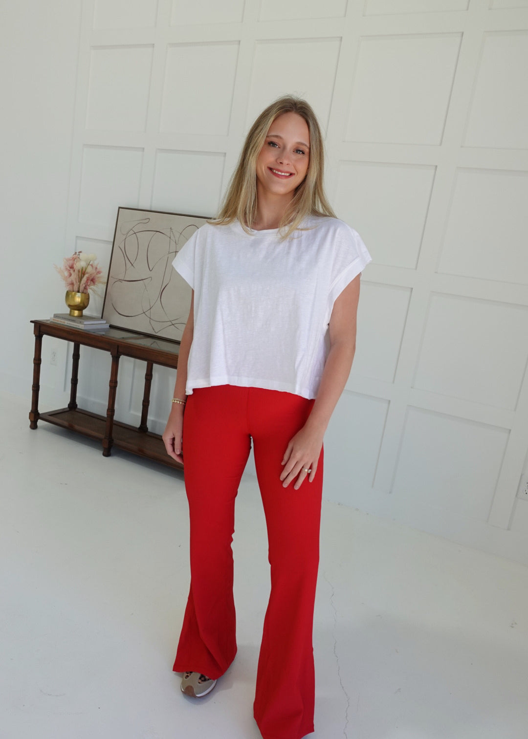 Run Game Flare Leggings - Red
