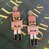 Naughty Nutcracker Earrings - Pink