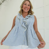 Shae Striped Knit Top - Blue