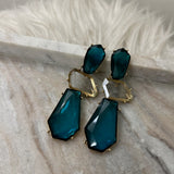 Geo Crystal Drop Earrings