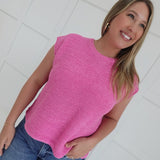 Claiborne Sweater Top - Candy Pink