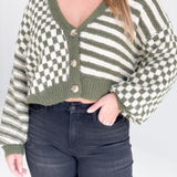 Rook Checkered Cardi - Olive