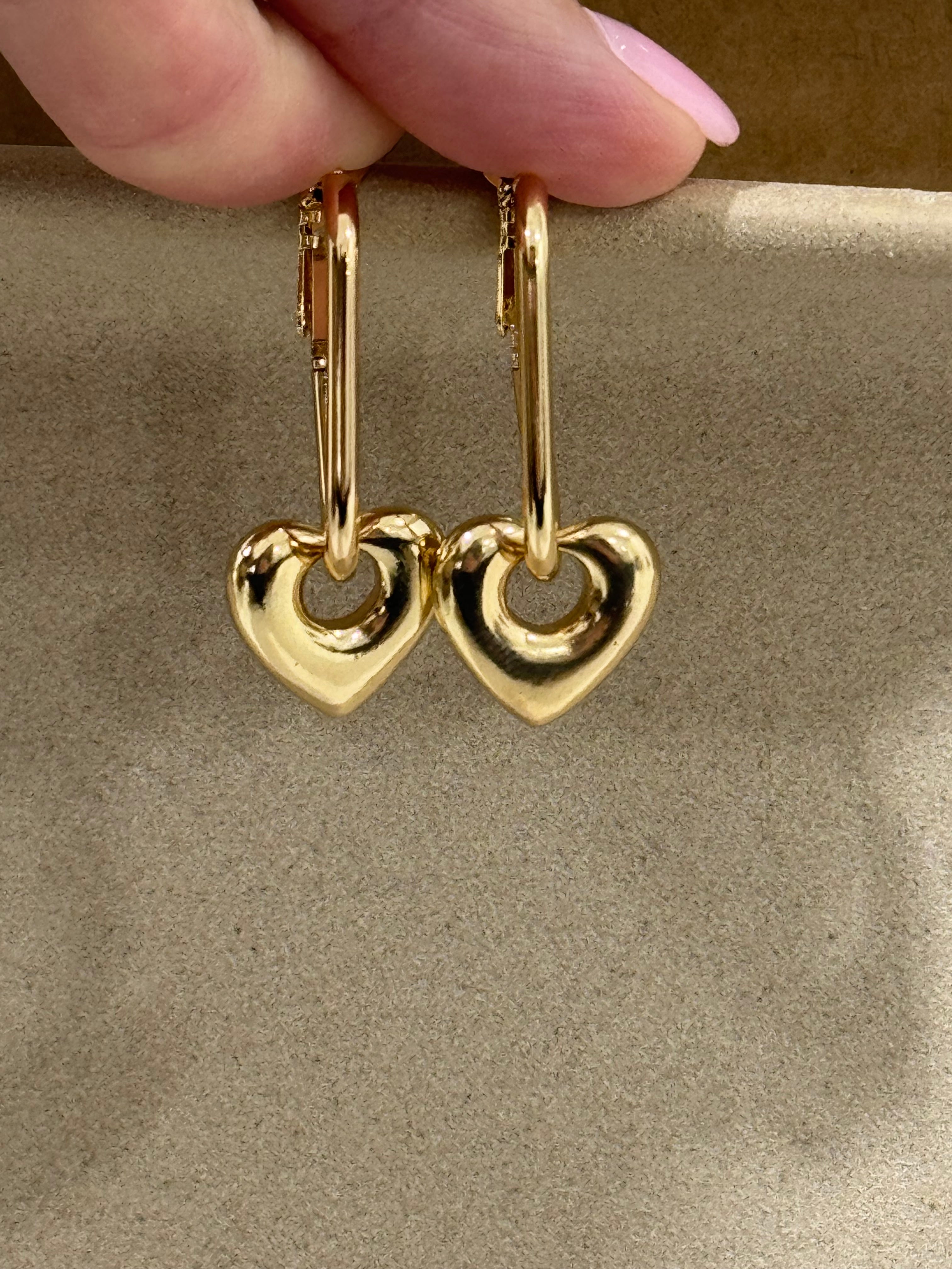 Drop Heart Earrings