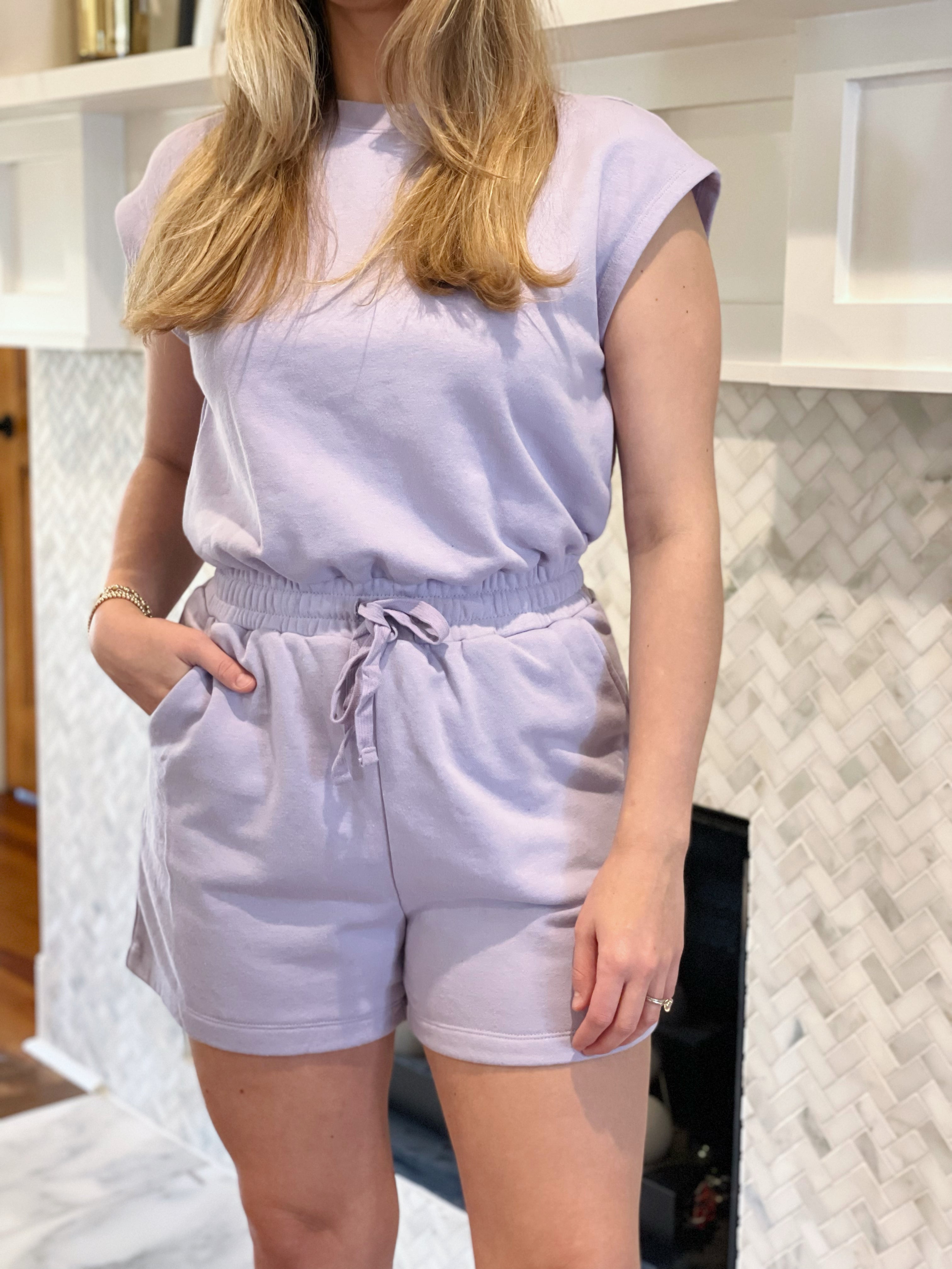 Keep It Comfy Romper - Lavender