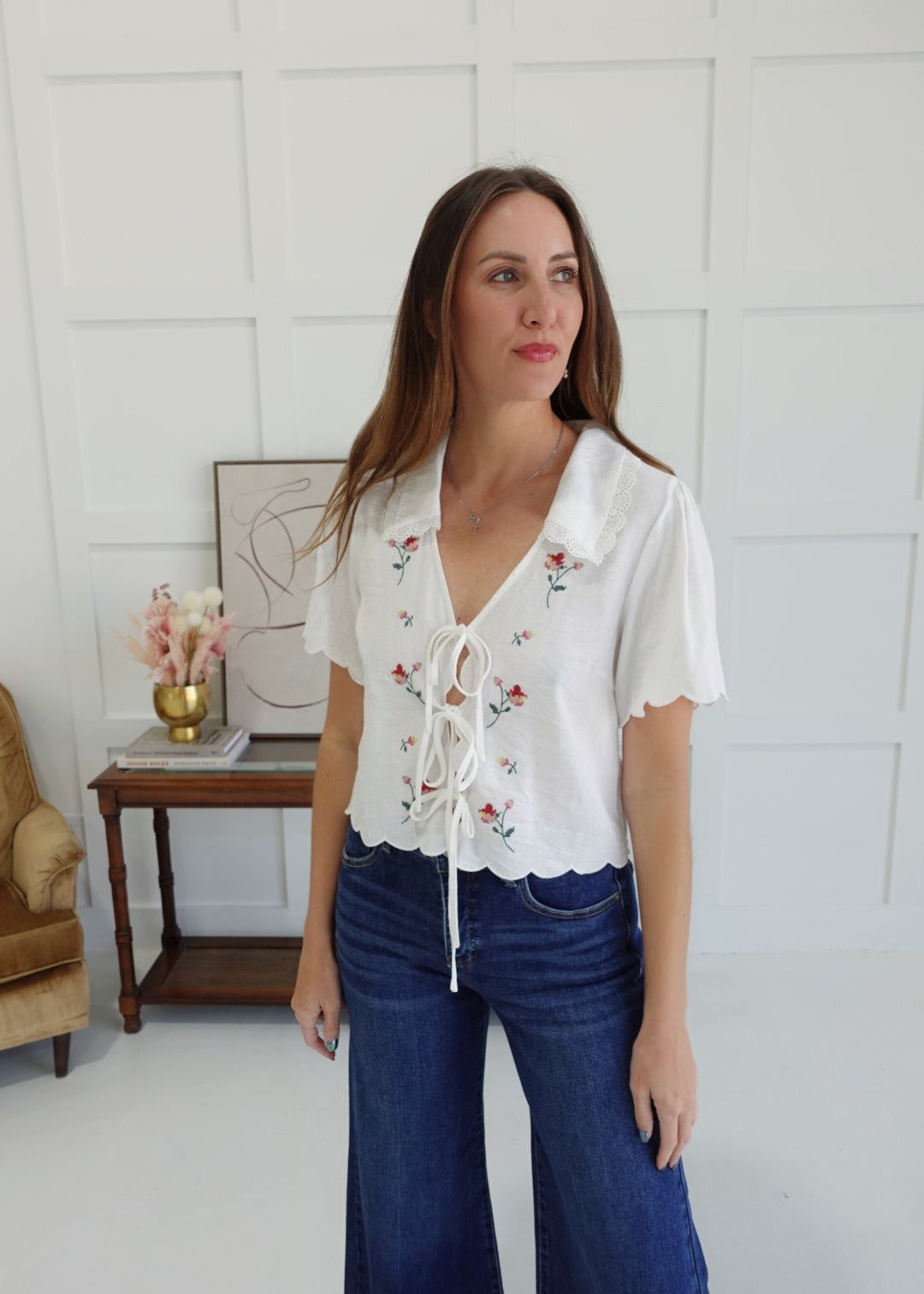 Adele Embroidered Top