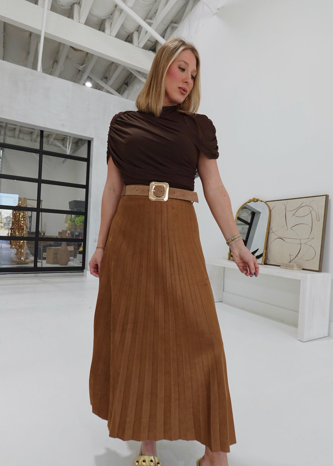 Selene Maxi Skirt - Camel