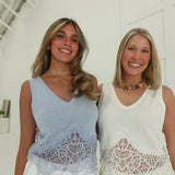 Edgy Lace Top - Cream