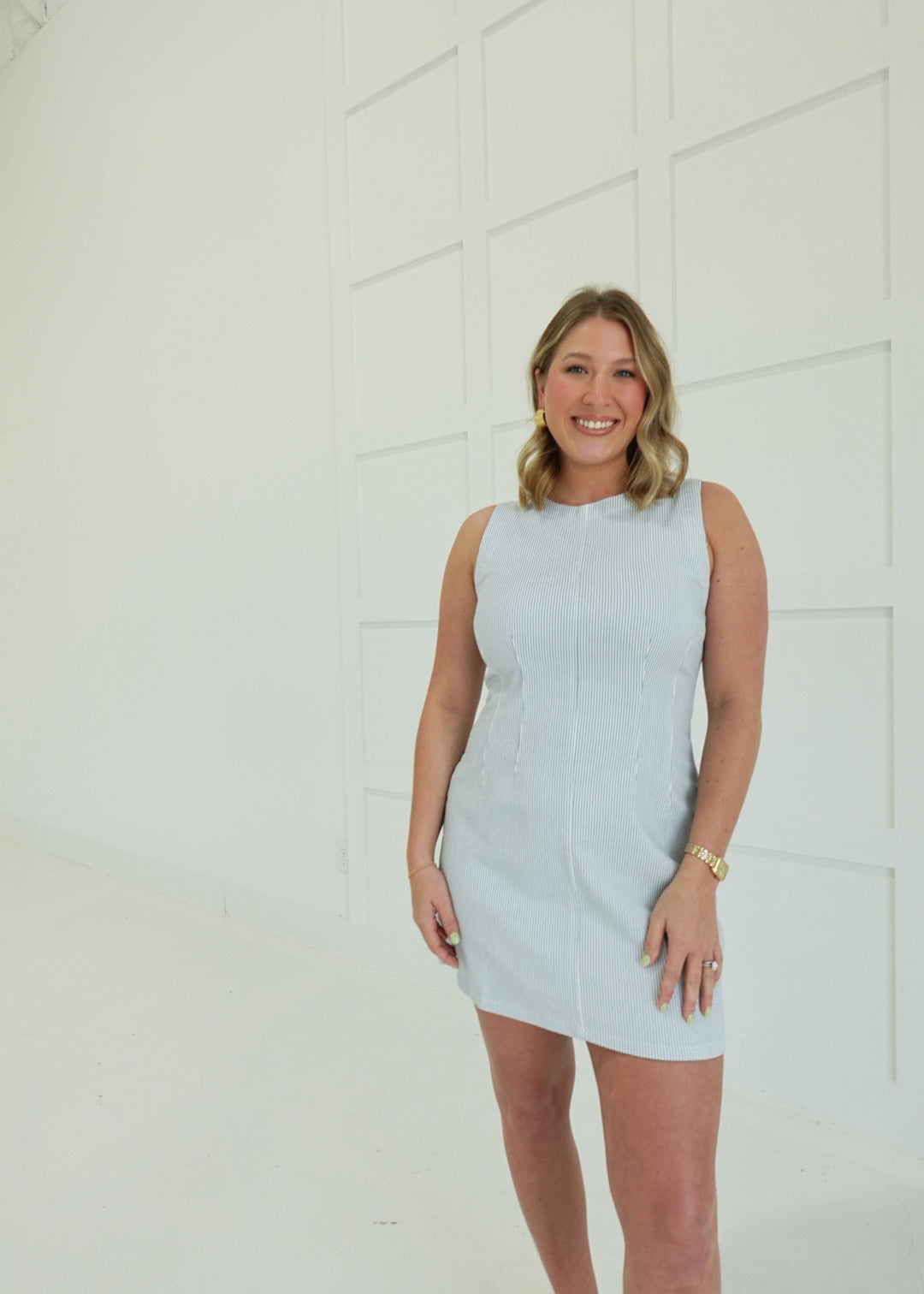 Overrated Mini Dress - Denim