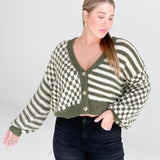 Rook Checkered Cardi - Olive