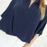 Playful Elegance Blouse - Navy