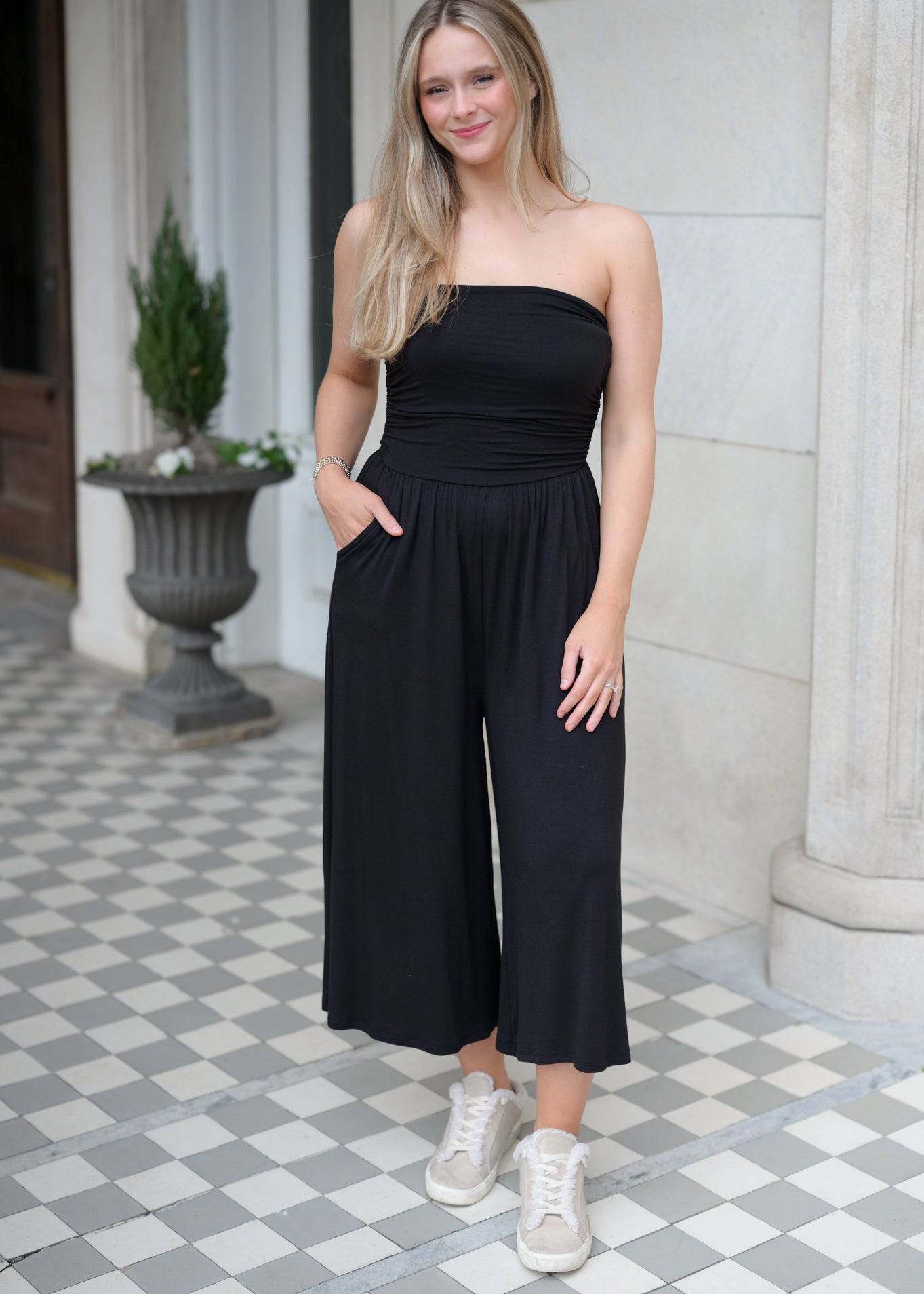 Tully Strapless Jumpsuit - Black