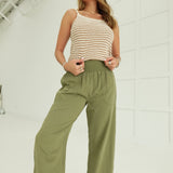 Marna Smocked Pants - Olive