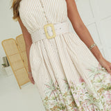 Palm Tree Breeze Dress - Tan