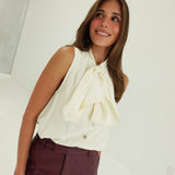 Hideaway Scarf Blouse - Cream