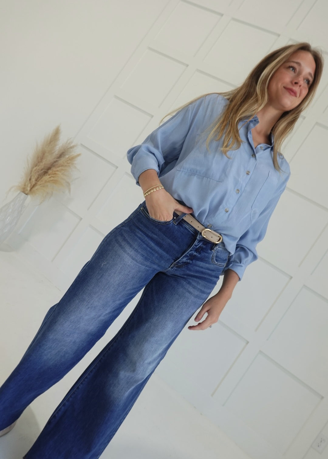 Clocked In Button Down Shirt - Chambray