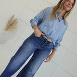 Clocked In Button Down Shirt - Chambray