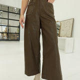 Heads Turn Studded Pants - Brown