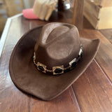Concho Stone Cowboy Hat - Brown