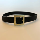 Oversized Square Buckle Belt - Black