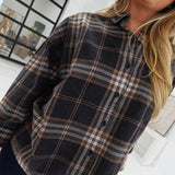 Bonfires Plaid Top - Black Multi