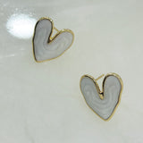 Marble Heart Studs