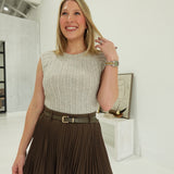 Aisa Sleeveless Sweater - Taupe